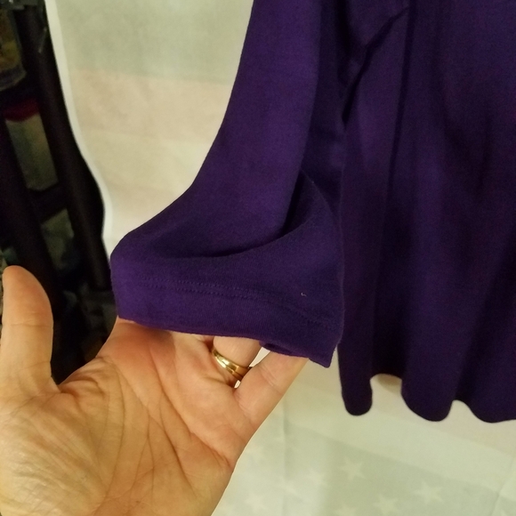 St John's Bay Woman 1X Purple Long Sleeve - Picture 3 of 4
